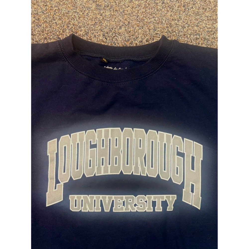 Loughborough University Navy Blue Crewneck Sweatshirt Mens XL Collegiate Logo